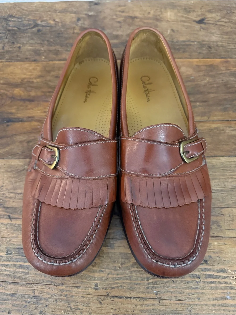 Cole Haan Brown Leather Kiltie Loafers